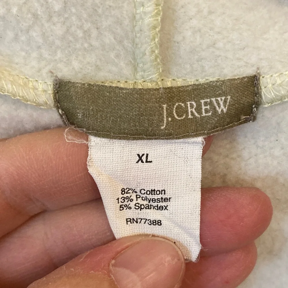 J. Crew Light Sage V-Neck Hooded Pullover - Picture 2 of 5